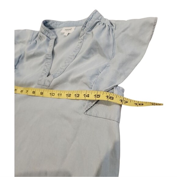 SEED Heritage Ruffle Hem Mini Dress Sz (US 2) AU6 Cap Sleeve Boho Casual Chic - Picture 5 of 9